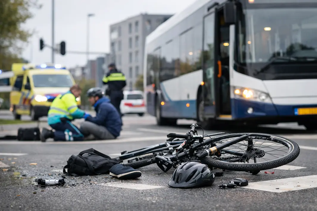 Fietser raakt lichtgewond bij aanrijding met bus in Almere
