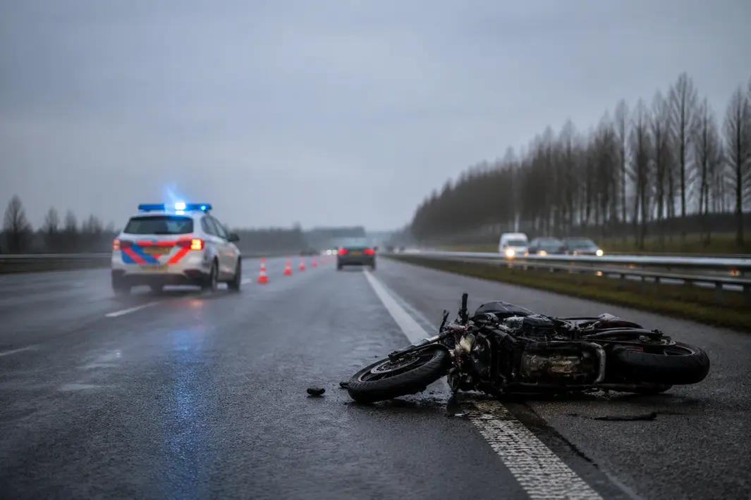 Dodelijk motorongeval op A6 richting Lelystad